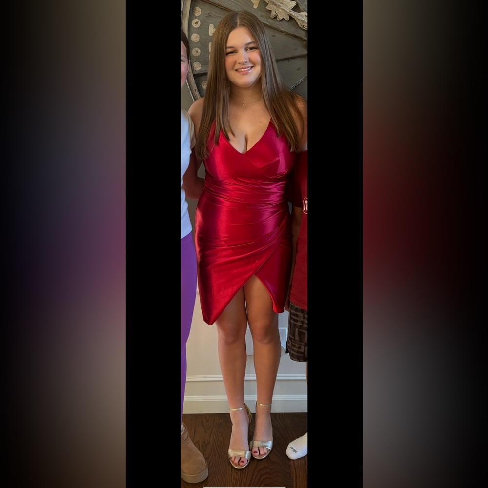 Glamorous and Classy Red Spaghetti Strap Homecoming Dress